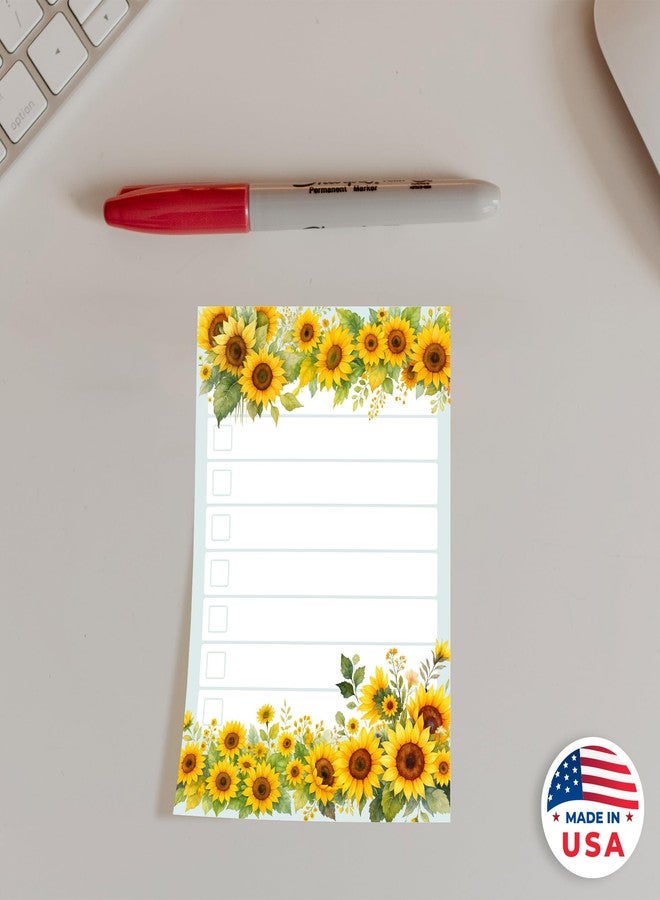 DAILY RITMO® Sunflower Sticky to Do List Notepad | Cute Sunflower Lover Gifts for Women | Made in USA Stationery Pad 4x6” 50 Notes | Christmas, Birthday Flower Gift for Teacher, Mom, Office - Image 2